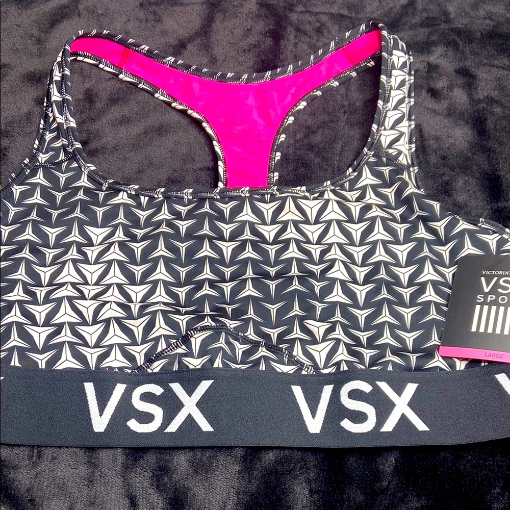 Victoria's Secret VSX Black and Pink Sports Bra